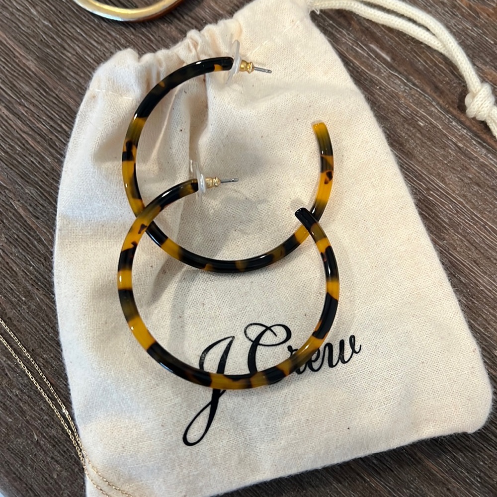 J.Crew Tortoise Hoop Earrings